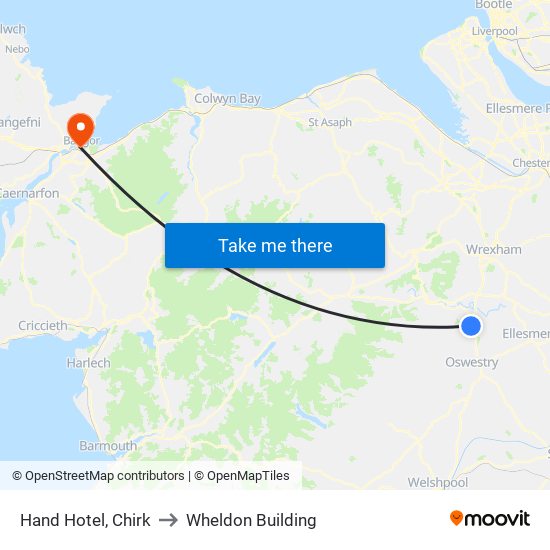 Hand Hotel, Chirk to Wheldon Building map