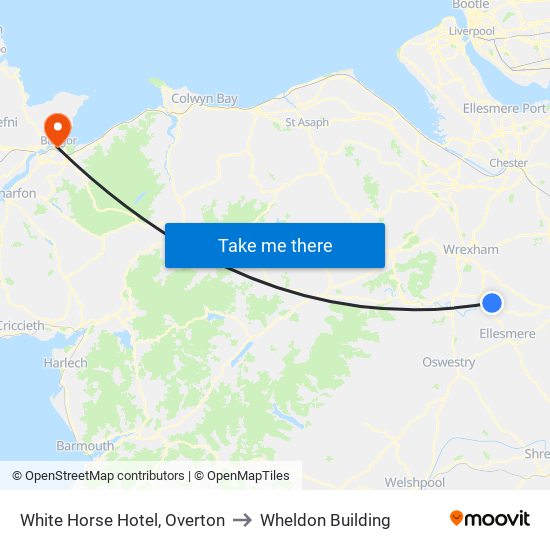 White Horse Hotel, Overton to Wheldon Building map