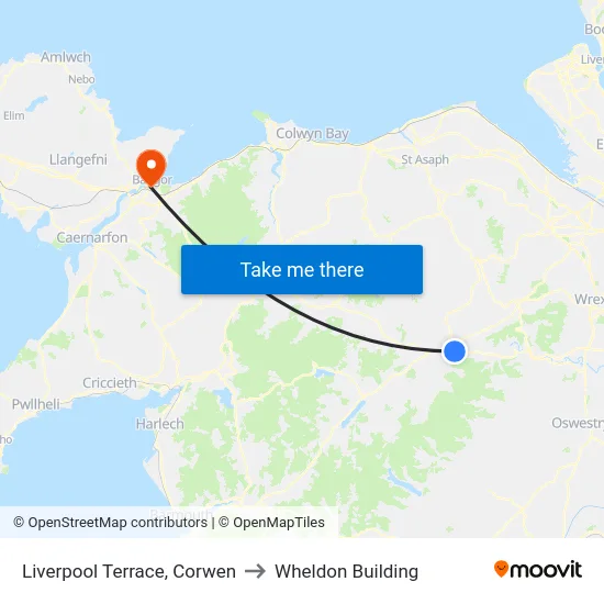 Liverpool Terrace, Corwen to Wheldon Building map