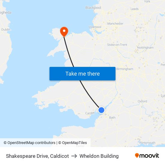 Shakespeare Drive, Caldicot to Wheldon Building map