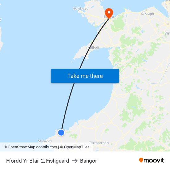 Ffordd Yr Efail 2, Fishguard to Bangor map