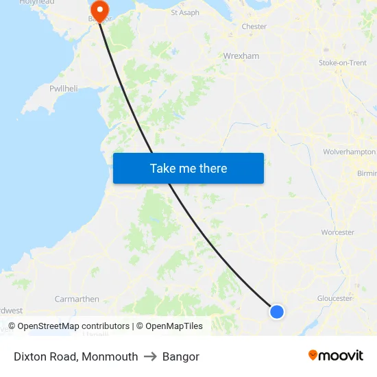Dixton Road, Monmouth to Bangor map