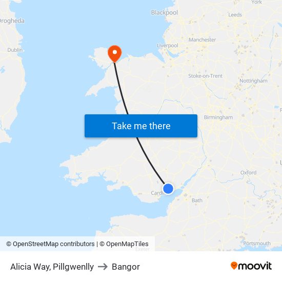 Alicia Way, Pillgwenlly to Bangor map