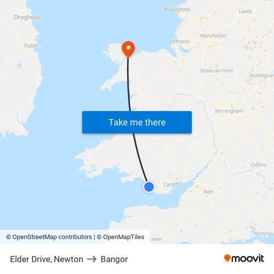 Elder Drive, Newton to Bangor map