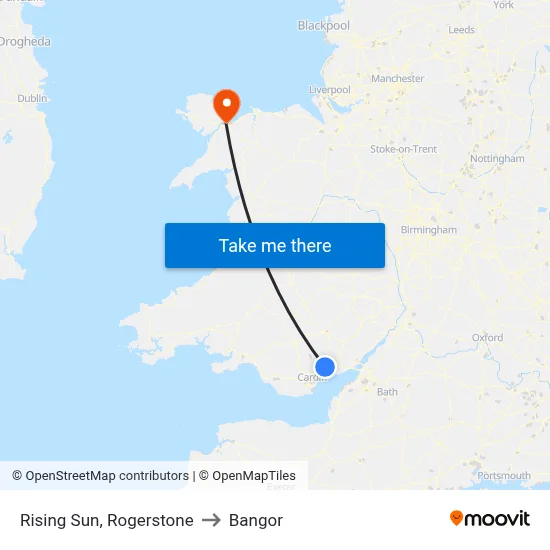 Rising Sun, Rogerstone to Bangor map