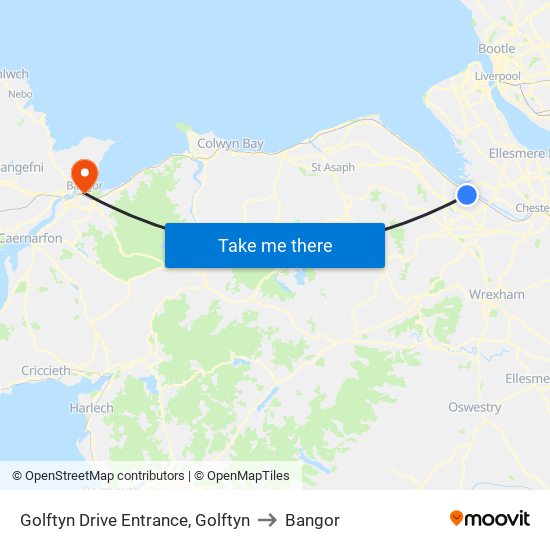 Golftyn Drive Entrance, Golftyn to Bangor map