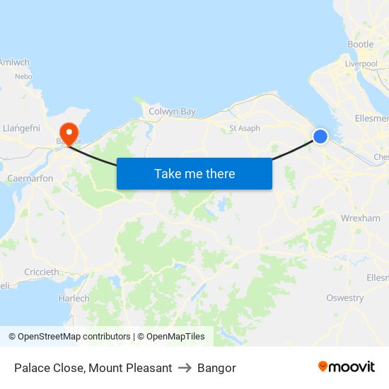 Palace Close, Mount Pleasant to Bangor map