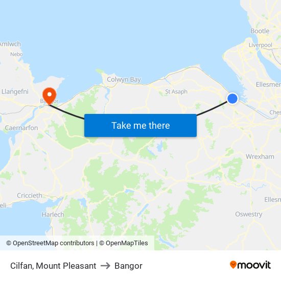 Cilfan, Mount Pleasant to Bangor map