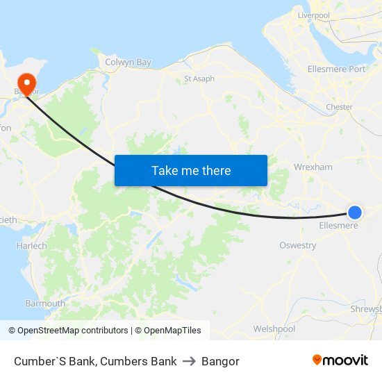Cumber`S Bank, Cumbers Bank to Bangor map
