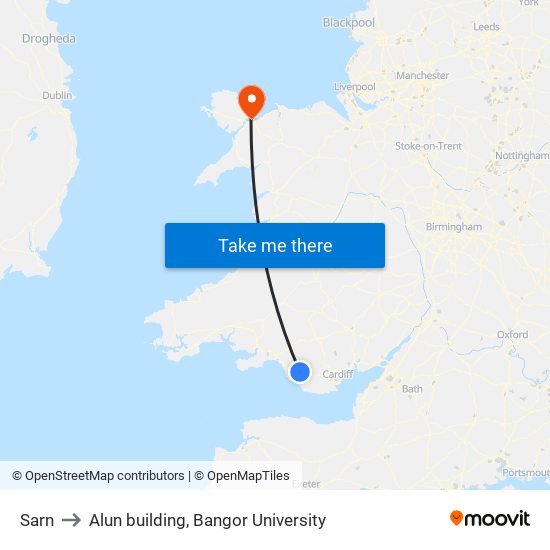 Sarn to Alun building, Bangor University map