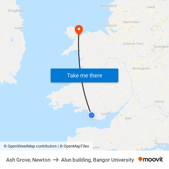 Ash Grove, Newton to Alun building, Bangor University map