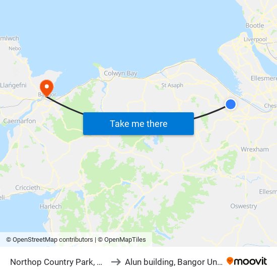 Northop Country Park, Northop to Alun building, Bangor University map