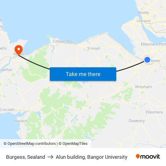 Burgess, Sealand to Alun building, Bangor University map