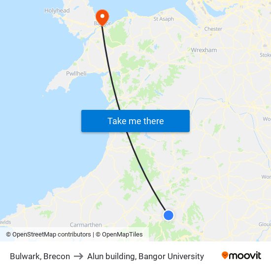 Bulwark, Brecon to Alun building, Bangor University map