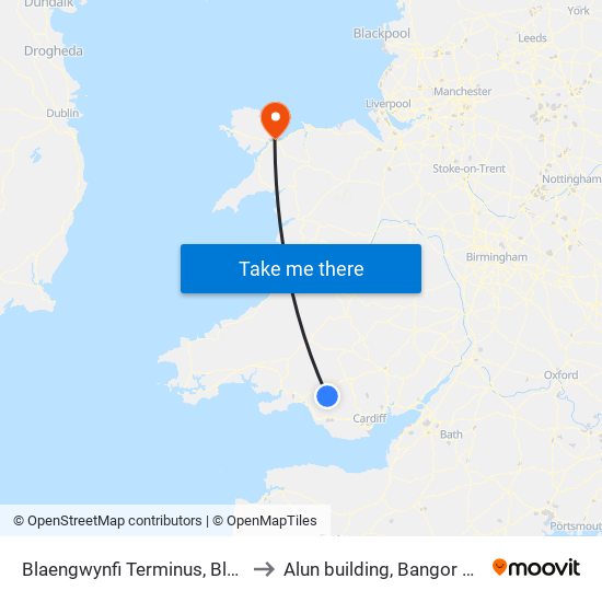 Blaengwynfi Terminus, Blaengwynfi to Alun building, Bangor University map