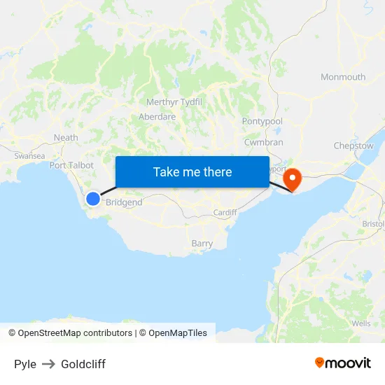 Pyle to Goldcliff map