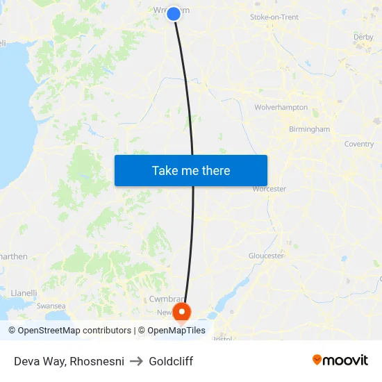 Deva Way, Rhosnesni to Goldcliff map