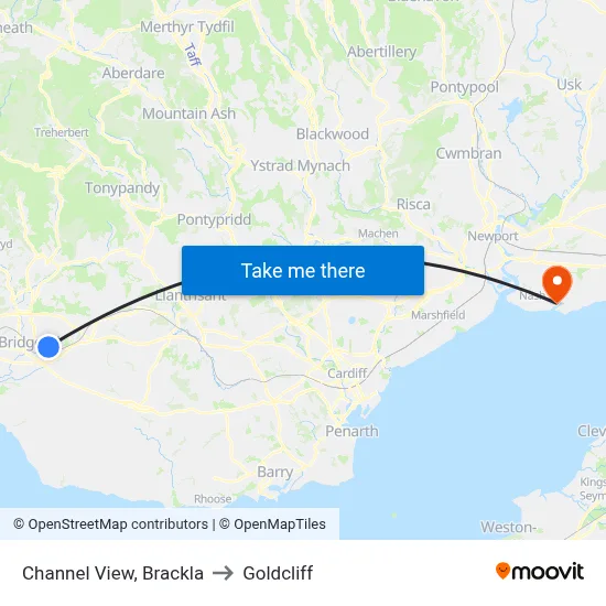 Channel View, Brackla to Goldcliff map