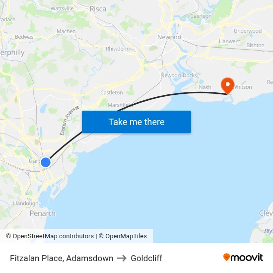 Fitzalan Place, Adamsdown to Goldcliff map