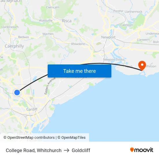 College Road, Whitchurch to Goldcliff map