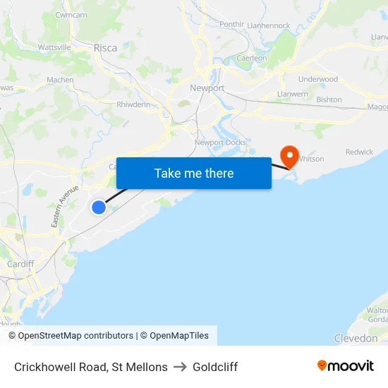 Crickhowell Road, St Mellons to Goldcliff map