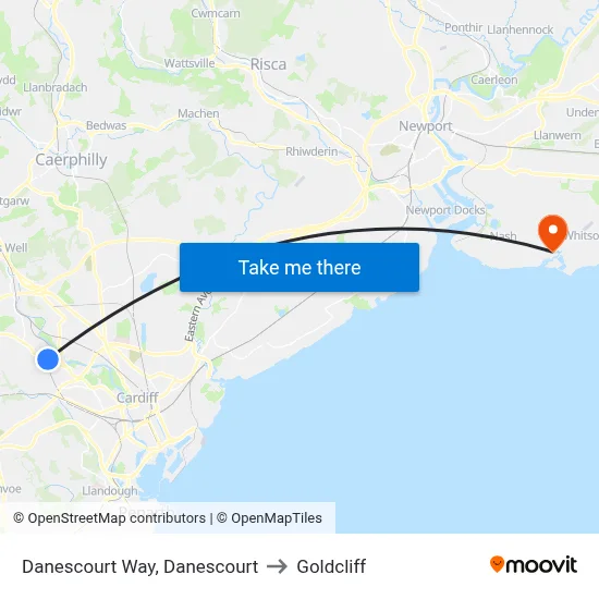 Danescourt Way, Danescourt to Goldcliff map