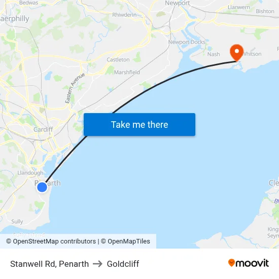 Stanwell Rd, Penarth to Goldcliff map