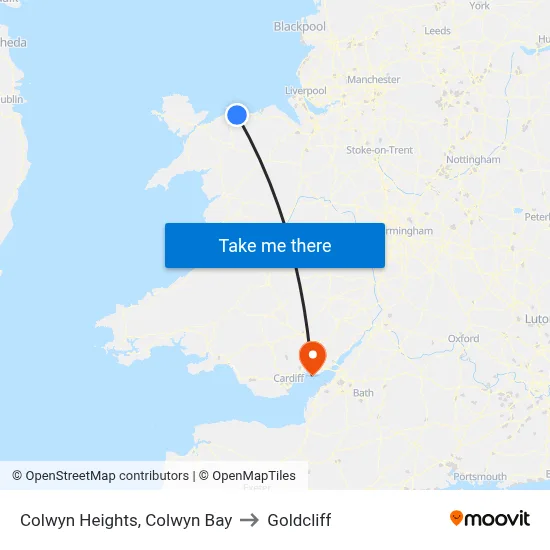 Colwyn Heights, Colwyn Bay to Goldcliff map