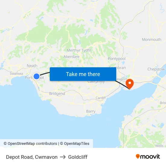 Depot Road, Cwmavon to Goldcliff map