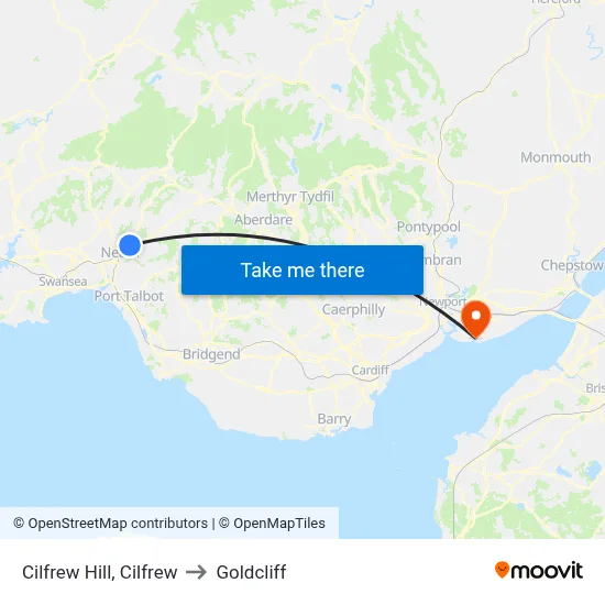 Cilfrew Hill, Cilfrew to Goldcliff map
