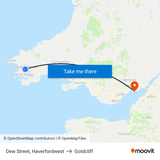 Dew Street, Haverfordwest to Goldcliff map
