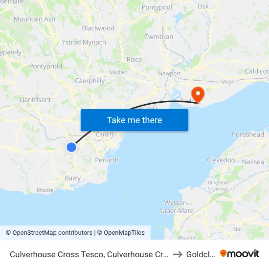 Culverhouse Cross Tesco, Culverhouse Cross to Goldcliff map