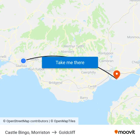 Castle Bingo, Morriston to Goldcliff map