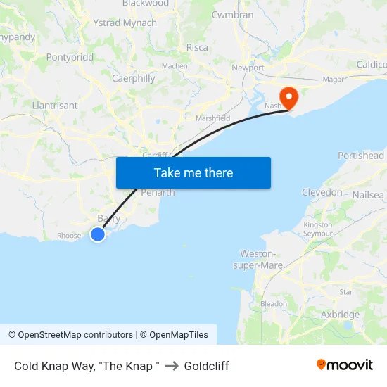 Cold Knap Way, "The Knap " to Goldcliff map