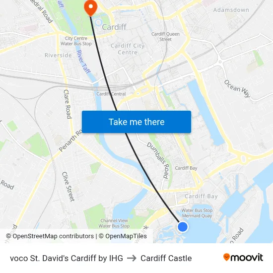 voco St. David's Cardiff by IHG to Cardiff Castle map