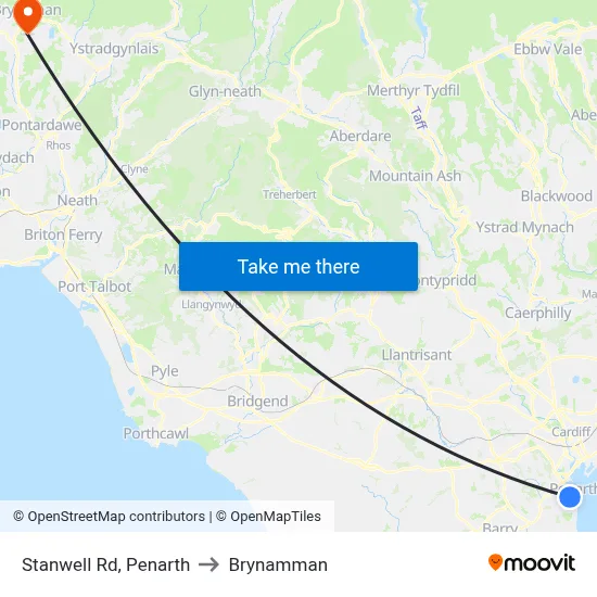 Stanwell Rd, Penarth to Brynamman map