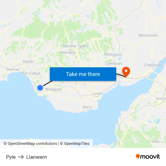 Pyle to Llanwern map