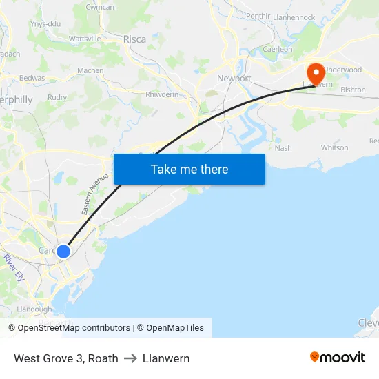 West Grove 3, Roath to Llanwern map