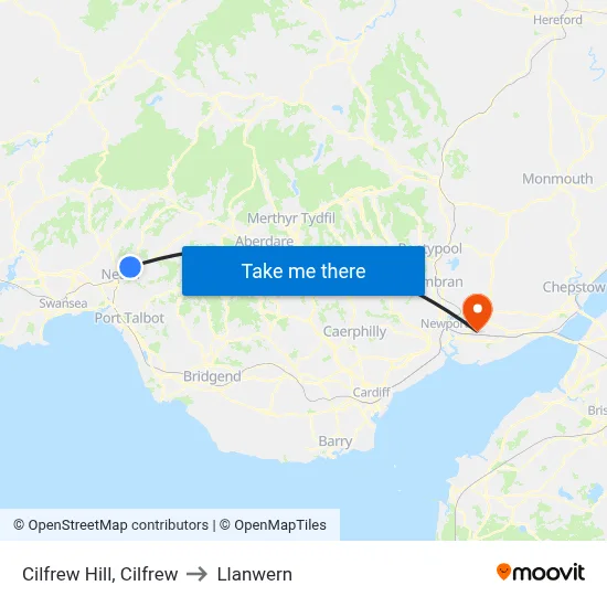 Cilfrew Hill, Cilfrew to Llanwern map