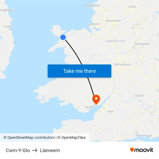 Cwm-Y-Glo to Llanwern map