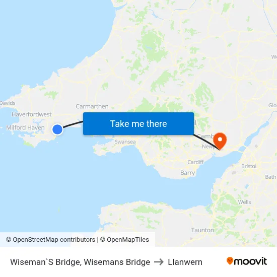 Wiseman`S Bridge, Wisemans Bridge to Llanwern map