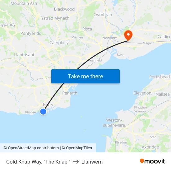 Cold Knap Way, "The Knap " to Llanwern map