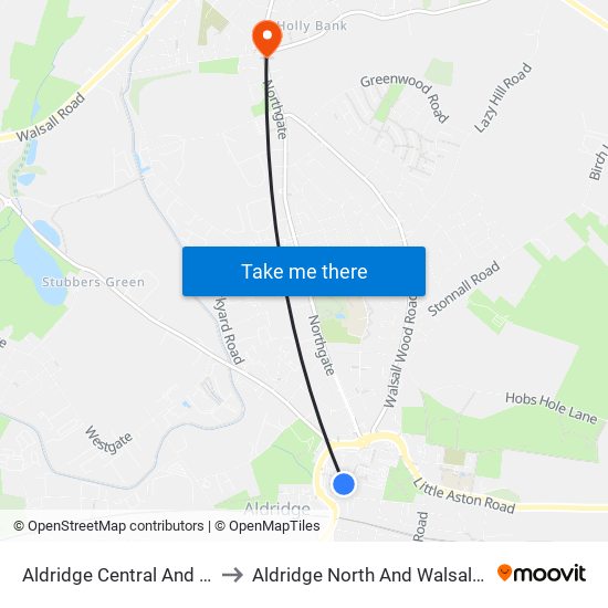 Aldridge Central And South to Aldridge North And Walsall Wood map