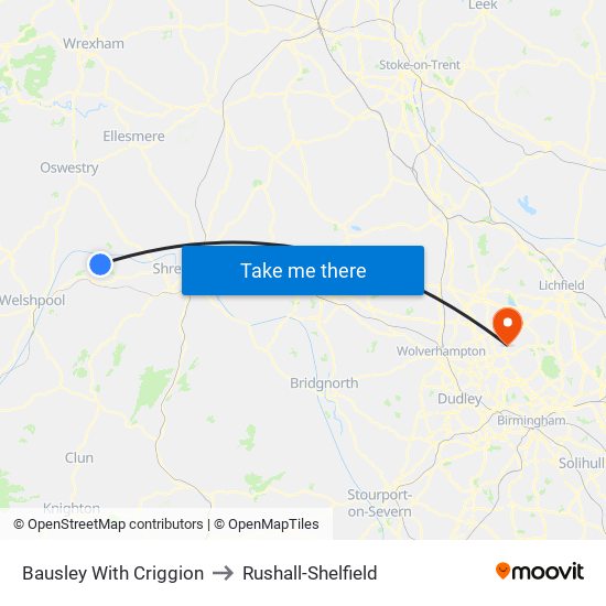 Bausley With Criggion to Rushall-Shelfield map