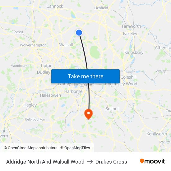 Aldridge North And Walsall Wood to Drakes Cross map