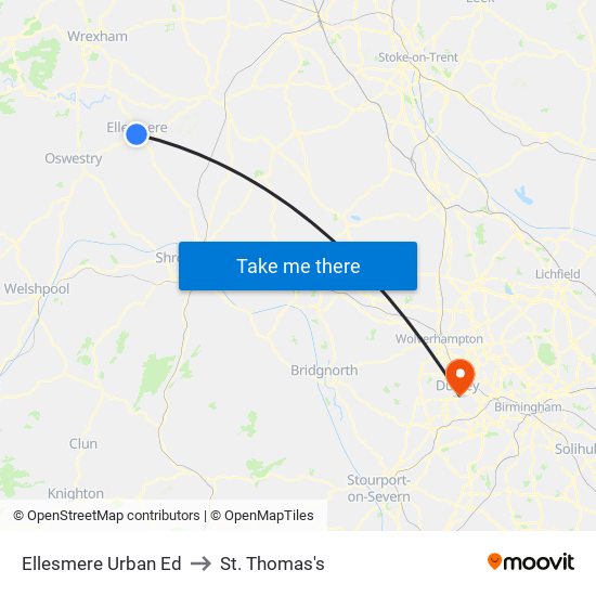 Ellesmere Urban Ed to St. Thomas's map