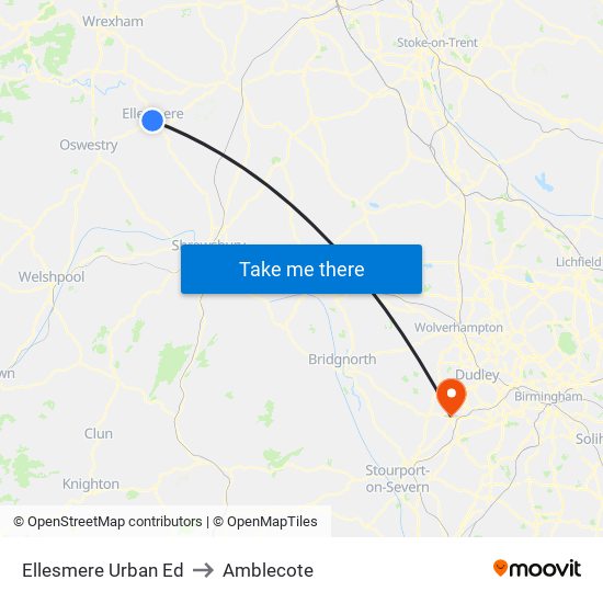 Ellesmere Urban Ed to Amblecote map
