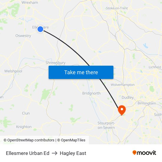 Ellesmere Urban Ed to Hagley East map