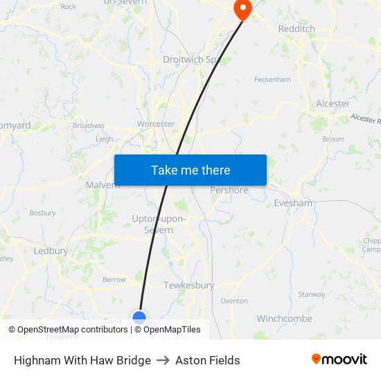 Highnam With Haw Bridge to Aston Fields map