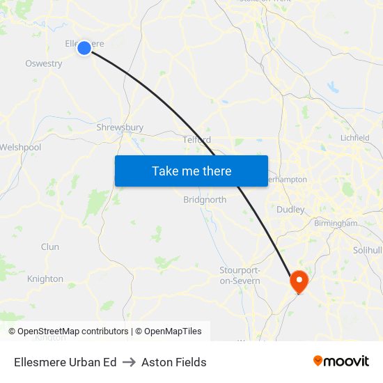 Ellesmere Urban Ed to Aston Fields map